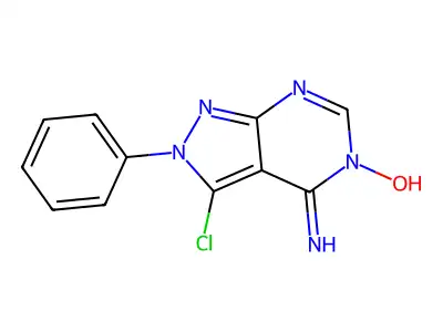 3-Chloro-4-imino-2-phenyl-2,4-dihydro-5H-pyrazolo(3,4-d)pyrimidin-5-ol structure