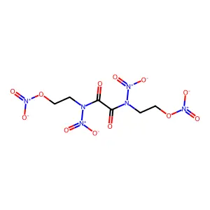 Oxamide, N,N'-bis(2-hydroxyethyl)-N,N'-dinitro-, dinitrate structure