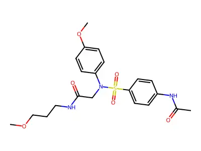 2-(N-(4-acetamidophenyl)sulfonyl-4-methoxyanilino)-N-(3-methoxypropyl)acetamide structure