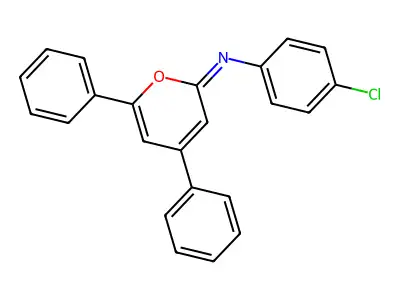 Benzenamine, 4-chloro-N-(4,6-diphenyl-2H-pyran-2-ylidene)- structure