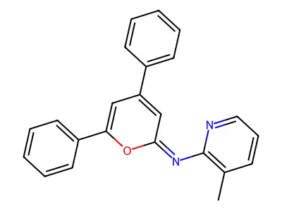 2-Pyridinamine, N-(4,6-diphenyl-2H-pyran-2-ylidene)-3-methyl- structure