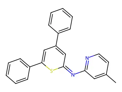 2-Pyridinamine, N-(4,6-diphenyl-2H-thiopyran-2-ylidene)-4-methyl- structure