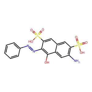 6-Amino-4-hydroxy-3-[(E)-phenyldiazenyl]naphthalene-2,7-disulfonic acid structure