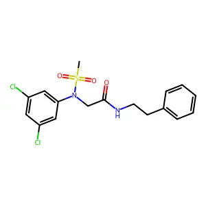 N~2~-(3,5-dichlorophenyl)-N~2~-(methylsulfonyl)-N~1~-(2-phenylethyl)glycinamide structure