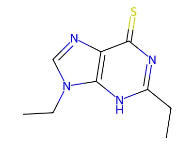 9H-Purine-6(1H)-thione, 2,9-diethyl- structure