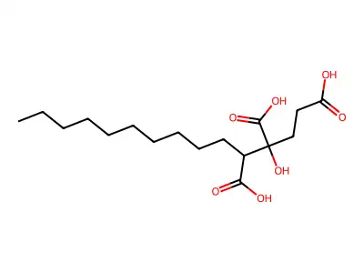 3-Hydroxytetradecane-1,3,4-tricarboxylic acid structure