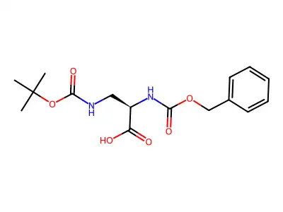 2-(((Benzyloxy)carbonyl)amino)-3-((tert-butoxycarbonyl)amino)propanoic acid structure