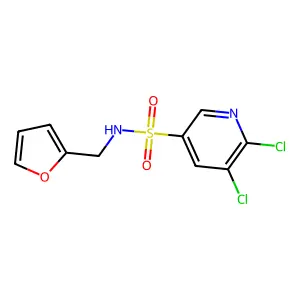 5,6-dichloro-N-(furan-2-ylmethyl)pyridine-3-sulfonamide structure