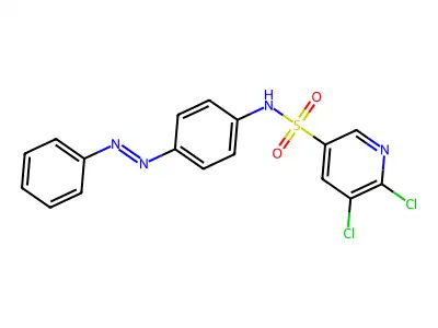 3-Pyridinesulfonamide, 5,6-dichloro-N-[4-(2-phenyldiazenyl)phenyl]- structure