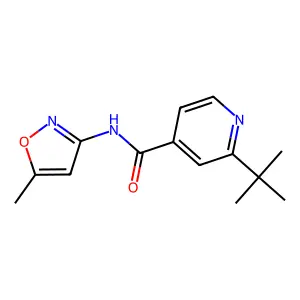 2-tert-butyl-N-(5-methyl-1,2-oxazol-3-yl)pyridine-4-carboxamide structure