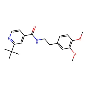 2-tert-butyl-N-[2-(3,4-dimethoxyphenyl)ethyl]pyridine-4-carboxamide structure