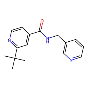 2-tert-butyl-N-(pyridin-3-ylmethyl)pyridine-4-carboxamide structure