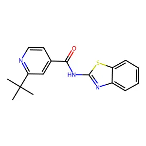 N-(1,3-benzothiazol-2-yl)-2-tert-butylpyridine-4-carboxamide structure