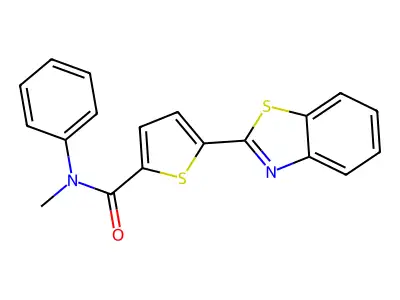 5-(1,3-benzothiazol-2-yl)-N-methyl-N-phenylthiophene-2-carboxamide structure