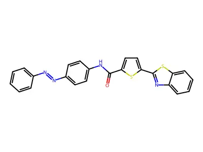 2-Thiophenecarboxamide, 5-(2-benzothiazolyl)-N-[4-(2-phenyldiazenyl)phenyl]- structure