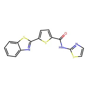 5-(1,3-benzothiazol-2-yl)-N-(1,3-thiazol-2-yl)thiophene-2-carboxamide structure