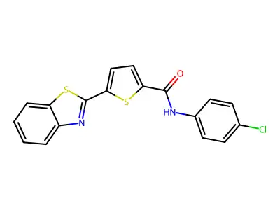 5-(1,3-benzothiazol-2-yl)-N-(4-chlorophenyl)thiophene-2-carboxamide structure