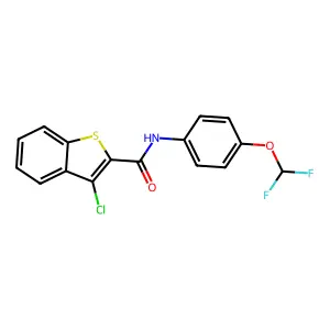 3-chloro-N-[4-(difluoromethoxy)phenyl]-1-benzothiophene-2-carboxamide structure