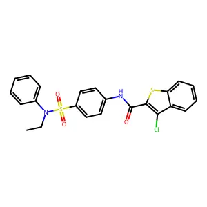 3-chloro-N-[4-[ethyl(phenyl)sulfamoyl]phenyl]-1-benzothiophene-2-carboxamide structure