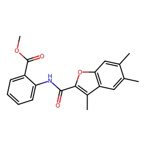 Methyl 2-(3,5,6-trimethylbenzofuran-2-carboxamido)benzoate structure
