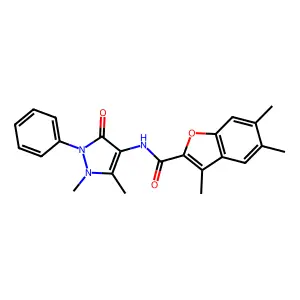 N-(1,5-dimethyl-3-oxo-2-phenyl-2,3-dihydro-1H-pyrazol-4-yl)-3,5,6-trimethyl-1-benzofuran-2-carboxamide structure