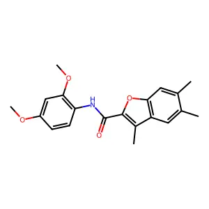 N-(2,4-dimethoxyphenyl)-3,5,6-trimethyl-1-benzofuran-2-carboxamide structure