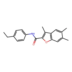N-(4-ethylphenyl)-3,5,6-trimethyl-1-benzofuran-2-carboxamide structure
