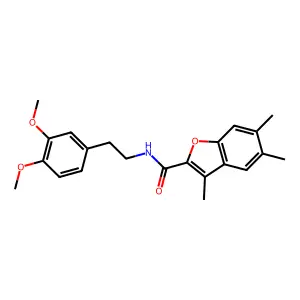 N-[2-(3,4-dimethoxyphenyl)ethyl]-3,5,6-trimethyl-1-benzofuran-2-carboxamide structure