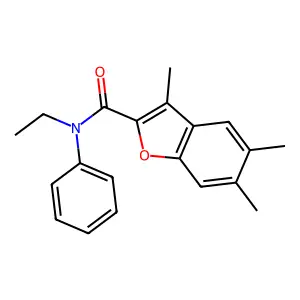 N-ethyl-3,5,6-trimethyl-N-phenyl-1-benzofuran-2-carboxamide structure