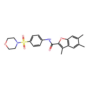 3,5,6-trimethyl-N-(4-(morpholinosulfonyl)phenyl)benzofuran-2-carboxamide structure