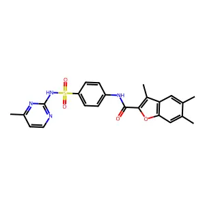3,5,6-trimethyl-N-{4-[(4-methylpyrimidin-2-yl)sulfamoyl]phenyl}-1-benzofuran-2-carboxamide structure
