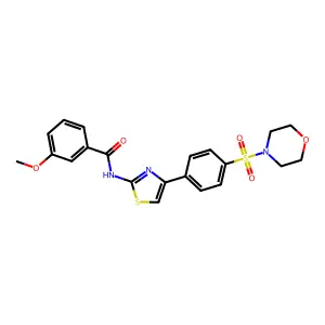 3-methoxy-N-{4-[4-(4-morpholinylsulfonyl)phenyl]-1,3-thiazol-2-yl}benzamide structure