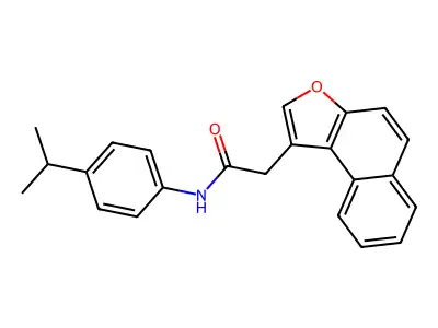 N-[4-(methylethyl)phenyl]-2-naphtho[2,1-b]furanylacetamide structure