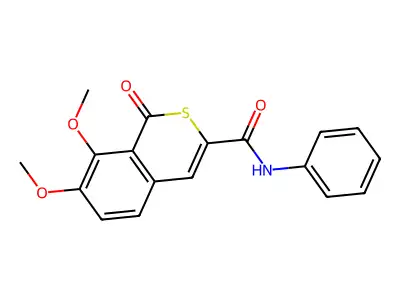 7,8-dimethoxy-1-oxo-N-phenyl-1H-isothiochromene-3-carboxamide structure