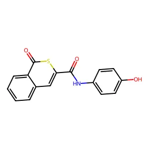 N-(4-hydroxyphenyl)-1-oxo-1H-isothiochromene-3-carboxamide structure