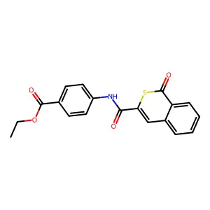 Ethyl 4-[(1-oxoisothiochromene-3-carbonyl)amino]benzoate structure