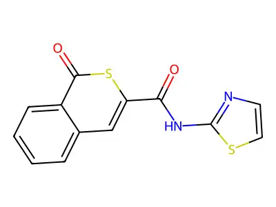 1-oxo-N-(1,3-thiazol-2-yl)-1H-isothiochromene-3-carboxamide structure