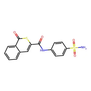 1-oxo-N-(4-sulfamoylphenyl)-1H-isothiochromene-3-carboxamide structure
