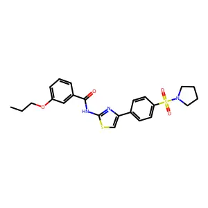 3-propoxy-N-{4-[4-(pyrrolidin-1-ylsulfonyl)phenyl]-1,3-thiazol-2-yl}benzamide structure