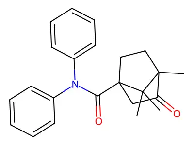 4,7,7-trimethyl-3-oxo-N,N-diphenylbicyclo[2.2.1]heptane-1-carboxamide structure