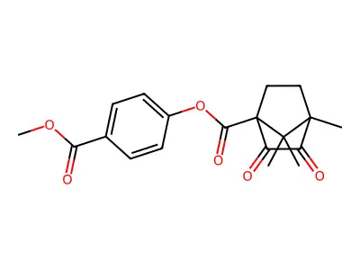 4-(methoxycarbonyl)phenyl 4,7,7-trimethyl-2,3-dioxobicyclo[2.2.1]heptane-1-carboxylate structure