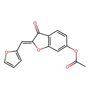 (Z)-2-(furan-2-ylmethylene)-3-oxo-2,3-dihydrobenzofuran-6-yl acetate structure