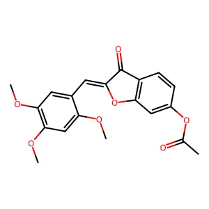 (Z)-3-oxo-2-(2,4,5-trimethoxybenzylidene)-2,3-dihydrobenzofuran-6-yl acetate structure
