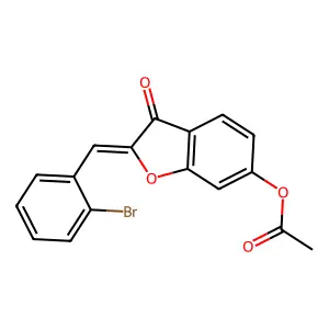 (Z)-2-(2-bromobenzylidene)-3-oxo-2,3-dihydrobenzofuran-6-yl acetate structure