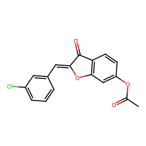 (Z)-2-(3-chlorobenzylidene)-3-oxo-2,3-dihydrobenzofuran-6-yl acetate structure