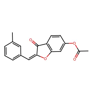 (Z)-2-(3-methylbenzylidene)-3-oxo-2,3-dihydrobenzofuran-6-yl acetate structure