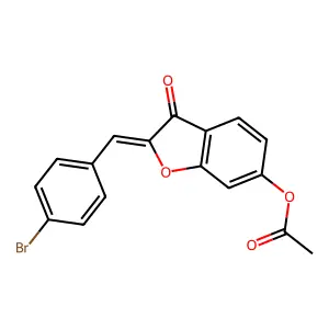 (Z)-2-(4-bromobenzylidene)-3-oxo-2,3-dihydrobenzofuran-6-yl acetate structure