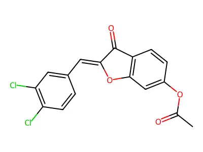 (Z)-2-(3,4-dichlorobenzylidene)-3-oxo-2,3-dihydrobenzofuran-6-yl acetate structure
