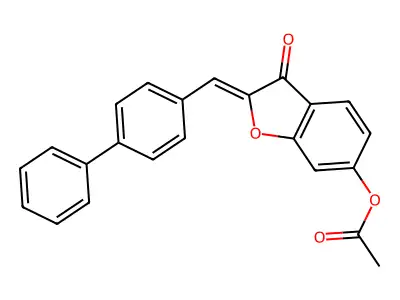 3-Oxo-2-[(4-phenylphenyl)methylene]benzo[3,4-b]furan-6-yl acetate structure