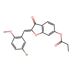 (Z)-2-(5-bromo-2-methoxybenzylidene)-3-oxo-2,3-dihydrobenzofuran-6-yl propionate structure